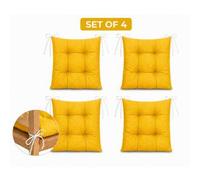 Shein Juego de 4pcs/6pcs de cojines para silla de poliéster, lavables a máquina, diseñados para sillas de jardín, oficina y cafetería, multiusos, 40x40cm, c