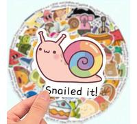 Shein Juego de 50 pegatinas divertidas con juegos de palabras positivos, calcomanías de dibujos animados lindos como recompensa para estudiantes en el aula
