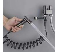Shein Juego de 6 piezas de rociador de inodoro moderno 2 en 1 multifuncional, montado en la pared, con rociador de bidé de alta presión, control dual, válvu