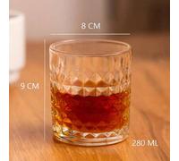 Shein Juego de 6 vasos de agua de vidrio transparente minimalistas, adecuados para uso doméstico, tazas de café, vasos de jugo, vasos de whisky, vasos de be