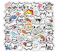 Shein Juego de 72 piezas de pegatinas con expresiones lindas de gatos, expresiones y citas divertidas de gatos adecuadas para cuadernos, diarios, fundas de