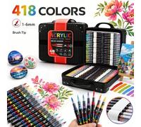 Shein Juego de 8-366 Marcadores Acrílicos de Colores, Pincel de Acuarela Opaco para Estudiantes de Arte y Pintura DIY, Adecuado para Pintura en Piedra, Cali