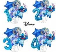 Shein Juego de 8 globos digitales de Lilo & Stitch, tono azul puro fresco y agradable, adecuado para fiestas de cumpleaños y reuniones temáticas