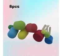 Shein Juego de 8 piezas de pinceles de esponja de espuma multicolor, herramientas de estarcido de múltiples formas para arte & manualidades