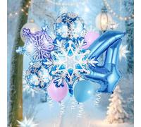 Shein Juego de 9 piezas/Set de globos de matemáticas de hielo y nieve para cumpleaños, adecuado para Navidad, decoración navideña, decoración de fiesta de c