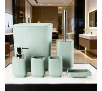 Shein Juego de accesorios de baño, Juego de accesorios de baño, Juego de artículos de tocador enchapados en cuadrado, que incluye cepillo de inodoro, papele