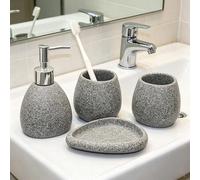Shein Juego de accesorios de baño premium, juego de baño de resina personalizable, juego de baño de hotel, decoración de sala de modelos, dispensador de jab