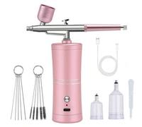 Shein Juego de Aerógrafo & Bomba de Aire - Kit de Bomba de Aire Recargable Inalámbrica Anti-Obstrucción de Alta Presión 48PSI con Boquilla de 0.3mm y Juego