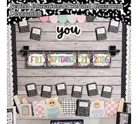 Shein Juego de Calendario Volteable Ajustable de Composición, Tablero de Anuncios, Calendario Magnético de Regreso a la Escuela con 54 Tarjetas de Fecha, Ad