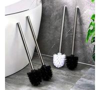 Shein Juego de cepillo para inodoro que no raya el inodoro, con mango de aluminio a prueba de óxido y cabezal de cepillo reemplazable. Perfecto para baño, t