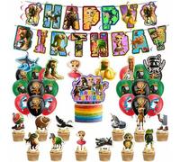 Shein Juego de decoración para fiesta de cumpleaños con tema italiano, incluye: decoraciones Tung Tung Tung Sahur, decoraciones de Feliz Cumpleaños, bandera