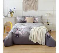 Shein Juego de edredón de plumón suave - Mejor juego de ropa de cama de 2/3 piezas con funda de edredón - Incluye 1 falda de cama y 1/2 fundas de almohada -