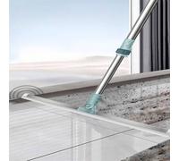 Shein Juego de escoba con mango ajustable de acero inoxidable de 50 cm, escoba mágica de silicona de doble cara para barrer, limpiar y limpiar ventanas, esc