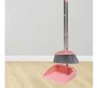 Shein Juego de escoba y recogedor, combinación de escoba de cerdas suaves para el hogar, recogedor de mango largo, herramienta de barrido, herramientas de l