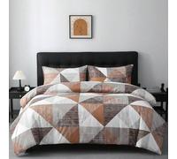 Shein Juego de funda de edredón de microfibra suave, patrón geométrico clásico - Mejor juego de 3 piezas Funda de edredón/Juego de ropa de cama de edredón -