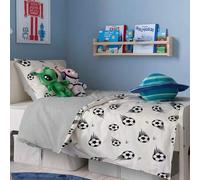 Shein Juego de funda nórdica suave para niños con lindo diseño de fútbol - Mejor juego de ropa de cama de lujo de 2/3 piezas que incluye 1 funda nórdica y 1