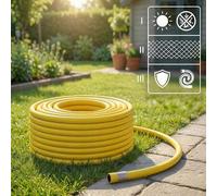 Shein Juego de manguera de jardín de 30 M de 1/2 pulg con boquilla de rociado de 7 patrones y accesorios de conexión rápida, manguera de agua de PVC reforza