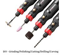 Shein Juego de máquina pulidora eléctrica portátil, apta para pulir, esmerilar, grabar, cortar, taladrar, carga USB, taladro eléctrico portátil mini para el