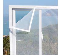 Shein Juego de mosquiteras adhesivas blancas para ventanas para prevenir mosquitos e insectos | Malla de pantalla para ventanas | Fácil instalación | Malla