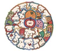 Shein Juego de pegatinas de cachorros y comida estilo Y2K - Pegatinas adorables de perros y bocadillos, adecuadas para diarios, portátiles y decoración de h