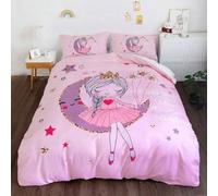 Shein Juego de ropa de cama de 2/3 piezas con estampado digital de luna y estrellas crecientes con tema de princesa, suave y lindo juego de ropa de cama de