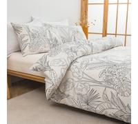 Shein Juego de ropa de cama de microfibra suave con estampado floral - Mejor juego de 2/3 piezas - Incluye 1 funda nórdica y 1/2 fundas de almohada - Asequi