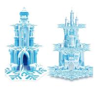 Shein Juego de soportes para cupcakes de fiesta de invierno navideña: Soportes para cupcakes de 3 niveles con tema de maravillas invernales de Frozen para f