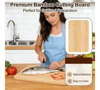 Shein Juego de tablas de cortar de bambú - Tablas de picar de cocina de doble cara para verduras, queso y servir, tablas de madera duraderas y de alta calid