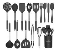 Shein Juego de utensilios de cocina de silicona, juego de cuchara y espátula de cocina de silicona, juego de utensilios de cocina de silicona, juego de herr