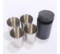 Shein Juego De Vasos De Chupito De Acero Inoxidable, Taza De Viaje Portátil Para Acampada, Senderismo Y Uso Al Aire Libre, 30ml, 1 Juego/4 Uds.
