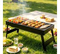 Shein KINGWOOD Parrilla de Carbón Portátil con Tapa, Ahumador de Barbacoa Redondo Clásico, con Ruedas, Estante Lateral, Recolector de Cenizas, Termómetro y