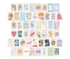 Shein Kit de 50 piezas de collage de pared estético de decoración de habitación pastel danés, pequeños pósteres para decoración del hogar y dormitorio, lind