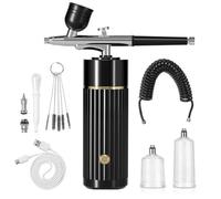 Shein Kit de aerógrafo con compresor, aerógrafo portátil automático de mano, punta de aguja de 0.35mm, presión de aire de 34Psi, compresor recargable, adecu