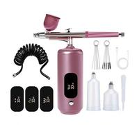 Shein Kit de aerógrafo LCD, incluye compresor de aire, pistola de aerógrafo inalámbrica de 3 velocidades con manguera, aerógrafo portátil de 38PSI adecuado