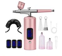 Shein Kit de aerógrafo LCD, incluye compresor de aire, pistola de aerógrafo inalámbrica de 3 velocidades con manguera, aerógrafo portátil de 38PSI adecuado