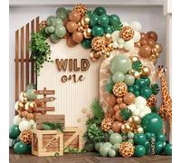 Shein Kit de arco de globos de la jungla de 118 piezas, para decoración de fiesta de primer cumpleaños 'Wild One', fiesta de duchas de bebé, revelación de s