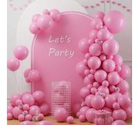 Shein Kit de Arco de Globos de Látex Rosa Mate 124/60/10 Piezas, Globos de Helio de Múltiples Tamaños 5/10/12/18 Pulgadas, Decoración para Día de San Valent
