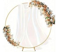Shein Kit de Arco Floral - 1Set Marco de Arco Redondo de Metal Dorado para Fiestas - Decoración Resistente y Fácil de Montar para Bodas, Cumpleaños, Fiestas
