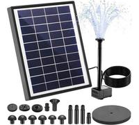 Shein Kit de bomba de agua para fuente totalmente solar, bomba de fuente alimentada por energía solar de 6.5W para baño de pájaros, estanque, jardín, piscin
