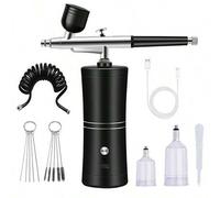 Shein Kit de mini compresor de aire de 0,3 mm con aerógrafo para pintar, rociador de niebla nano para arte de uñas, artesanía, pasteles