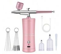 Shein Kit de mini compresor de aire de 0.3mm, pistola pulverizadora de pintura aerográfica para nail art, artesanía, pasteles, nebulizador de niebla nano