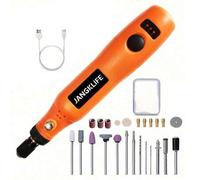 Shein Kit de mini taladro eléctrico y herramienta rotativa JANGKLIFE - Juego de 36 accesorios, con eje flexible, carga USB, 3 modos de velocidad, apto para
