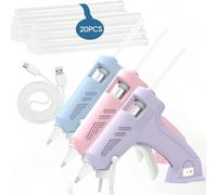 Shein Kit de pistola de pegamento en caliente inalámbrica, incluye 20 barras de pegamento, recargable por USB, capacidad de batería de 1800mAh, disponible e