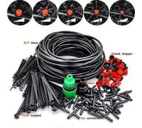 Shein Kit de riego por goteo micro DIY - Sistema de riego automático para jardín/balcón/plantas en maceta, goteros ajustables y conectores universales, sin