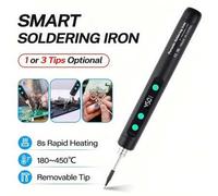 Shein Kit de soldadura recargable por USB, herramienta de soldadura portátil con control de temperatura ajustable, mango antideslizante, material de PVC, co