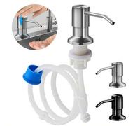 Shein Kit de tubo de extensión para dispensador de jabón de acero inoxidable, dispensador de jabón líquido para fregadero de cocina, dispensador de loción d