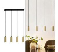 Shein Lámpara colgante para mesa de comedor, 4 luces, GU10, color dorado y negro, de metal, moderna, para cocina, comedor, dormitorio, isla de cocina, cafet