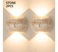 Shein Lámpara de pared LED inteligente con atenuación táctil y sensor de movimiento, luz de pared LED con sensor de movimiento para interiores, luz ambiente