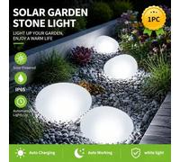 Shein Lámpara decorativa inalámbrica de bola de piedra solar, luz ambiente para interior y exterior para jardín, patio y mesa