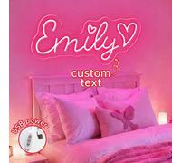 Shein Letrero de luz de neón personalizado, decoración de habitación, luz LED de letras para pared, decoración de Halloween, suministros de boda, regalo de